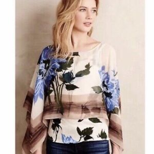Anthropologie TINY Scarf Overlay top